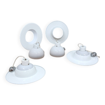 Space Age VeLuce Murano hanging disc lamp 1960s, set of 4