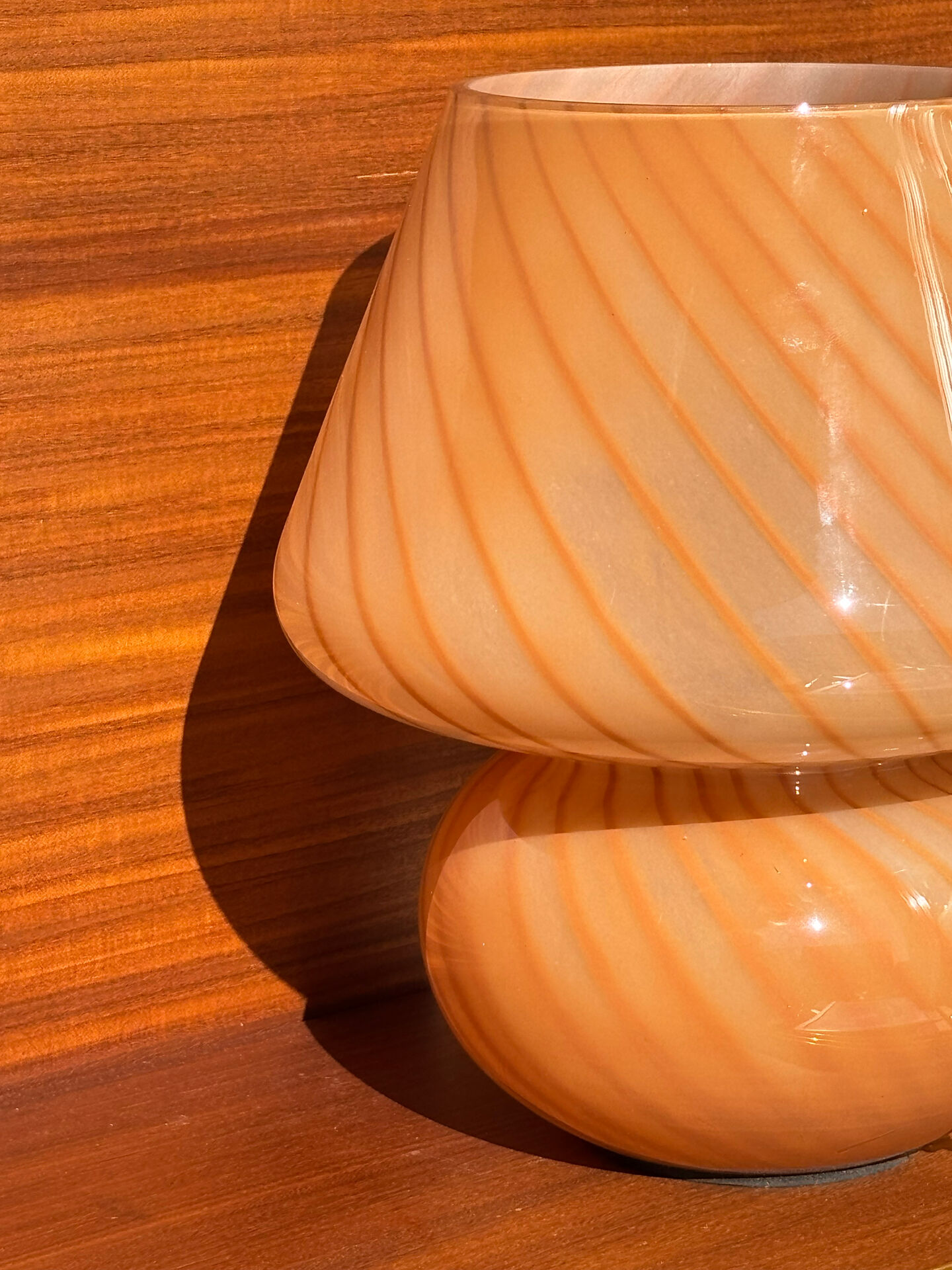 Pair of blown glass bedside lamps, Murano style, 1980s