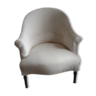 Old toad chair in washed hemp cloth