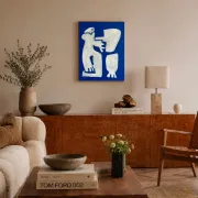 Peinture sur toile "Happy men" off-white