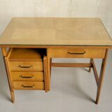 Oak and leather desk, France 1955