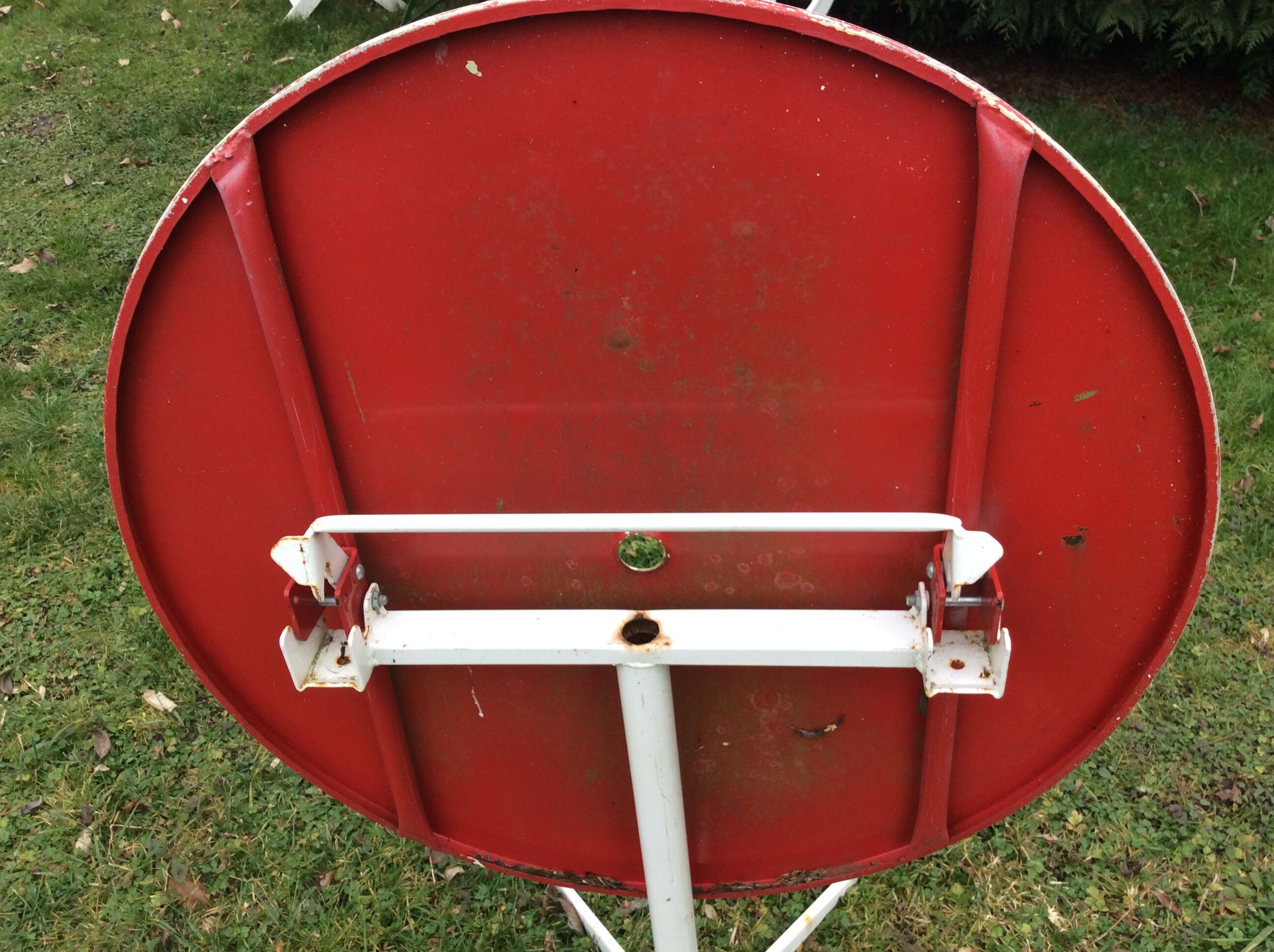 Table de bistrot fer 1980 vintage pliable