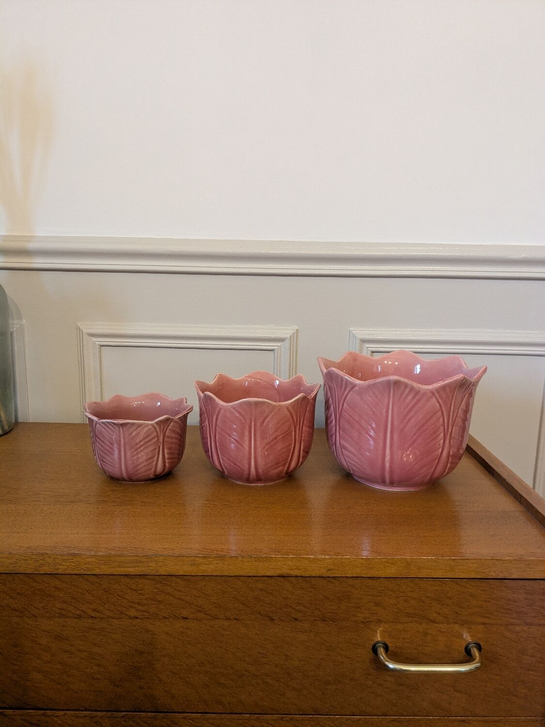 Set of three ceramic planters