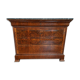 Commode Louis-Philippe en noyer loupe et marbre noir - XIXe siècle