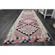 1970s Vintage Turkish Oushak Handmade Wool Cotton Orange Runner Rug 89x319