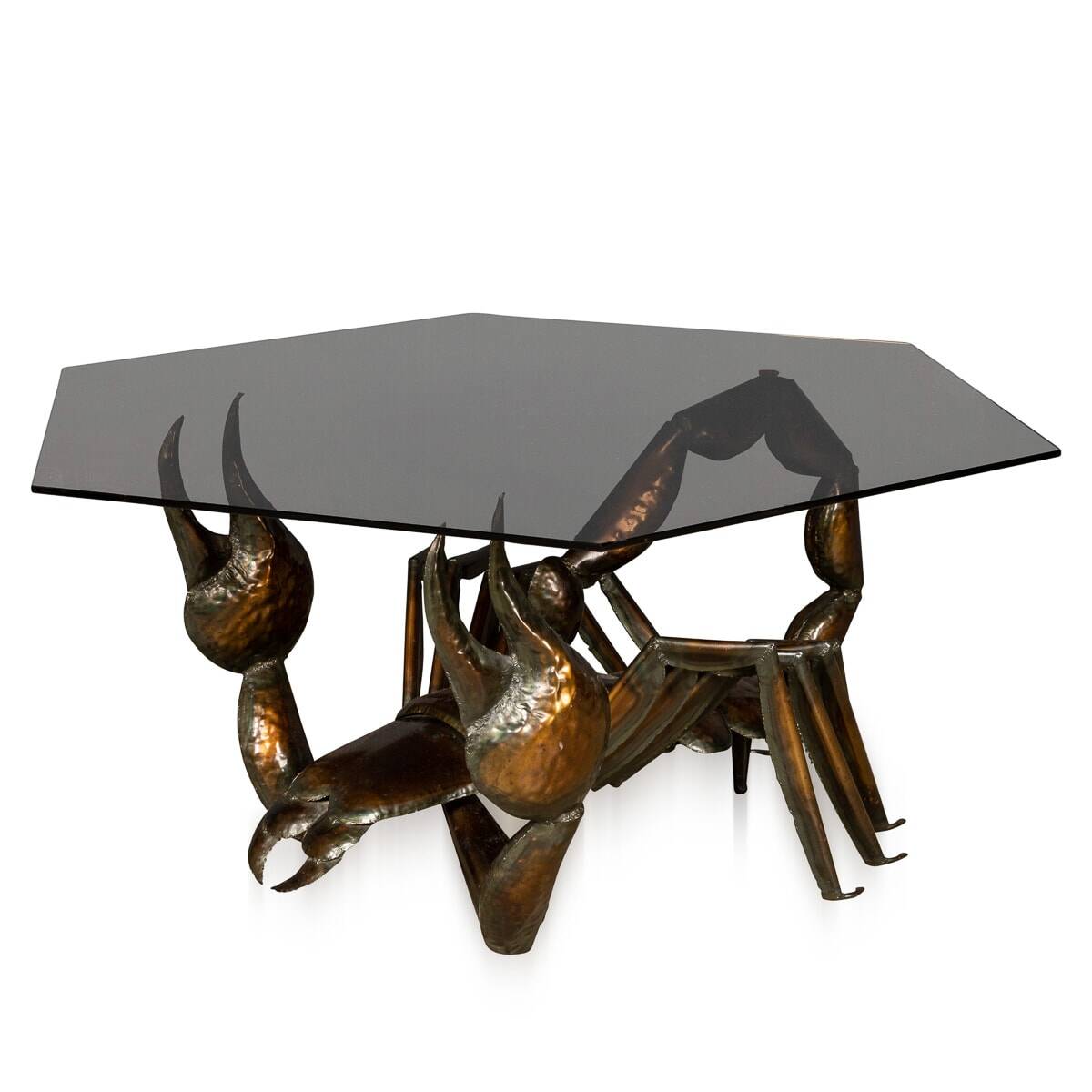 Unusual metal scorpion shaped coffee table c.1970