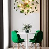 Green “coni” murano glass sputnik oval chandelier