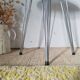 Vintage 1950s stool, metal tapered legs and velvet.