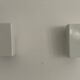Pair of minimalist white metal wall lights from the mid-century, 1960, Germany.