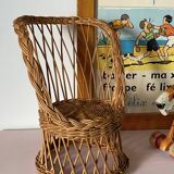 Rattan armchair for doll