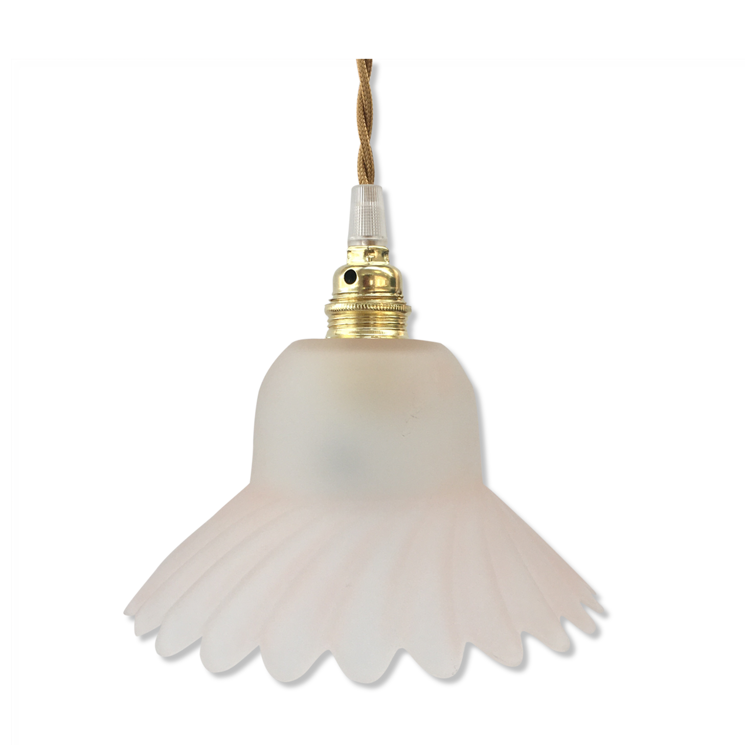Flower walk lamp in frosted glass