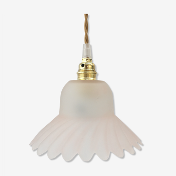 Flower walk lamp in frosted glass