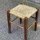 Solid wood straw stool in Louis XV style