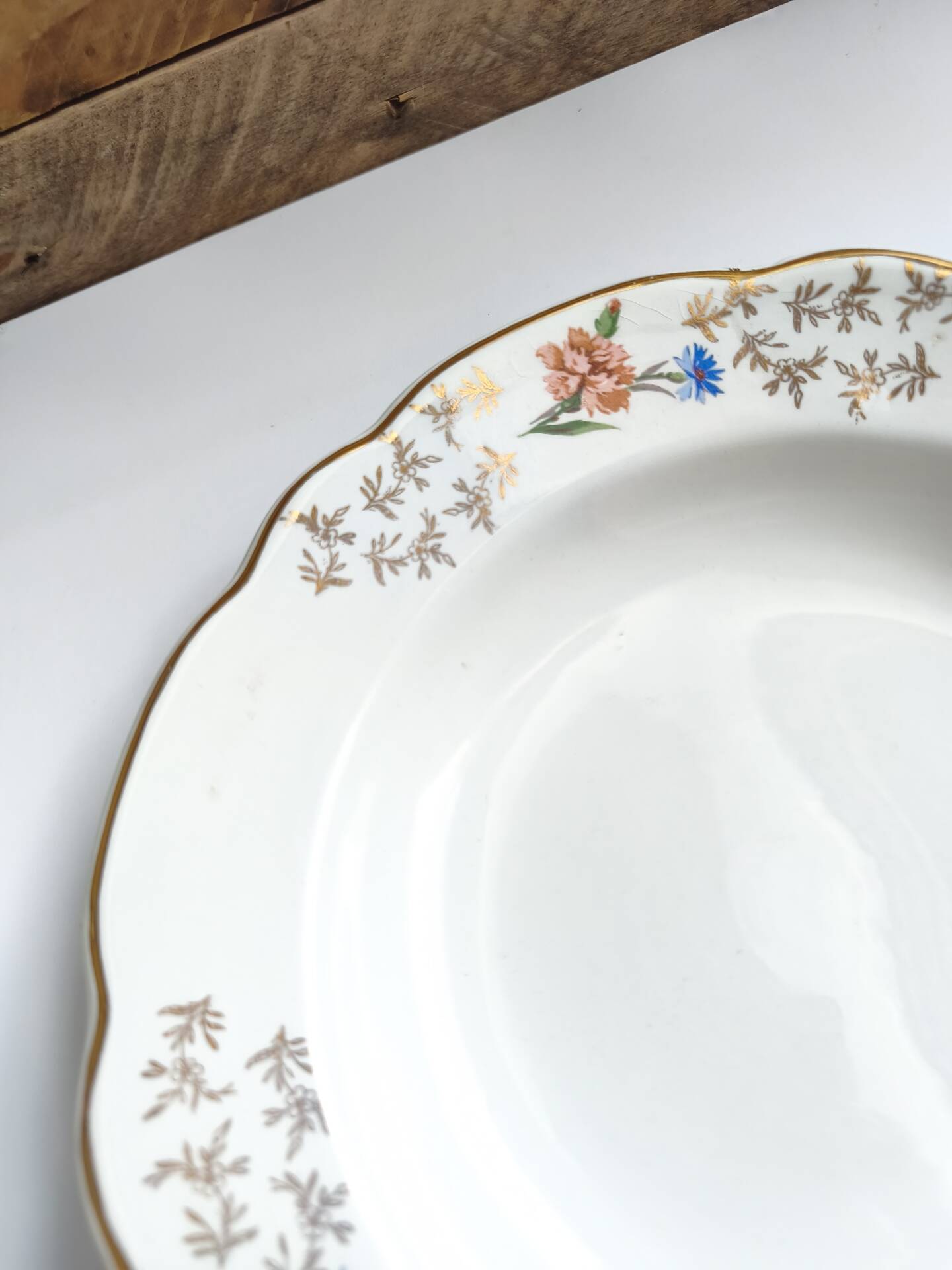Lot de 4 assiettes creuses vintage Sarreguemines modèle Béarn fleurs