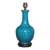 Lampe céramique vintage, lampe de table bleu turquoise, lampe à poser