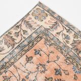 7x10 Soft Pastel Orange Handmade Floral Turkish Vintage Rug