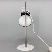 Mid-century White Metal Table Lamp, Czechoslovakia