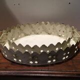 Pair of white patinated metal trays