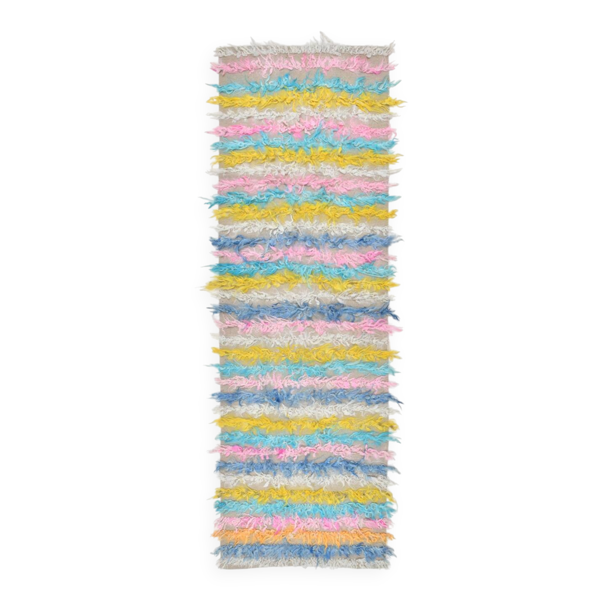 3x10 Pink & Blue Kilim Runner Rug, 94x294Cm