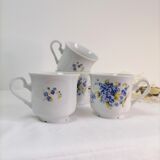 Set of 4 bohemian porcelain coffee cups