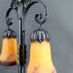 Lampe bicéphale Art Déco, fer forgé à double patine– Muller Frères, c. 1920