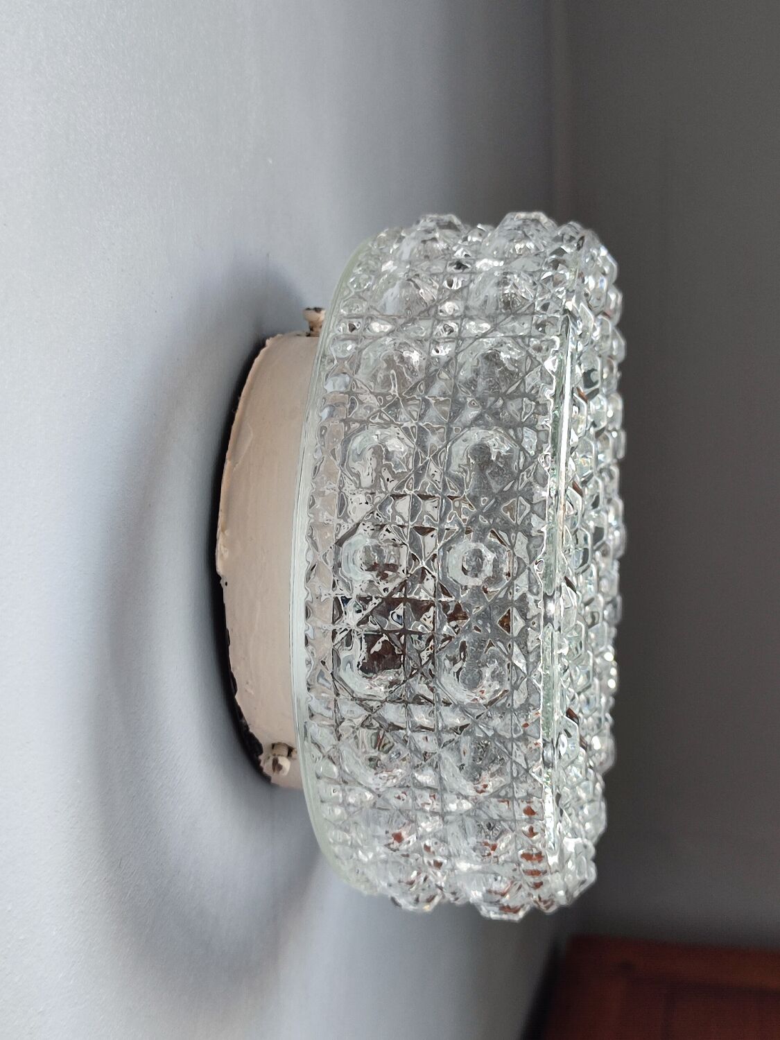 Prisma round ceiling light in vintage glass