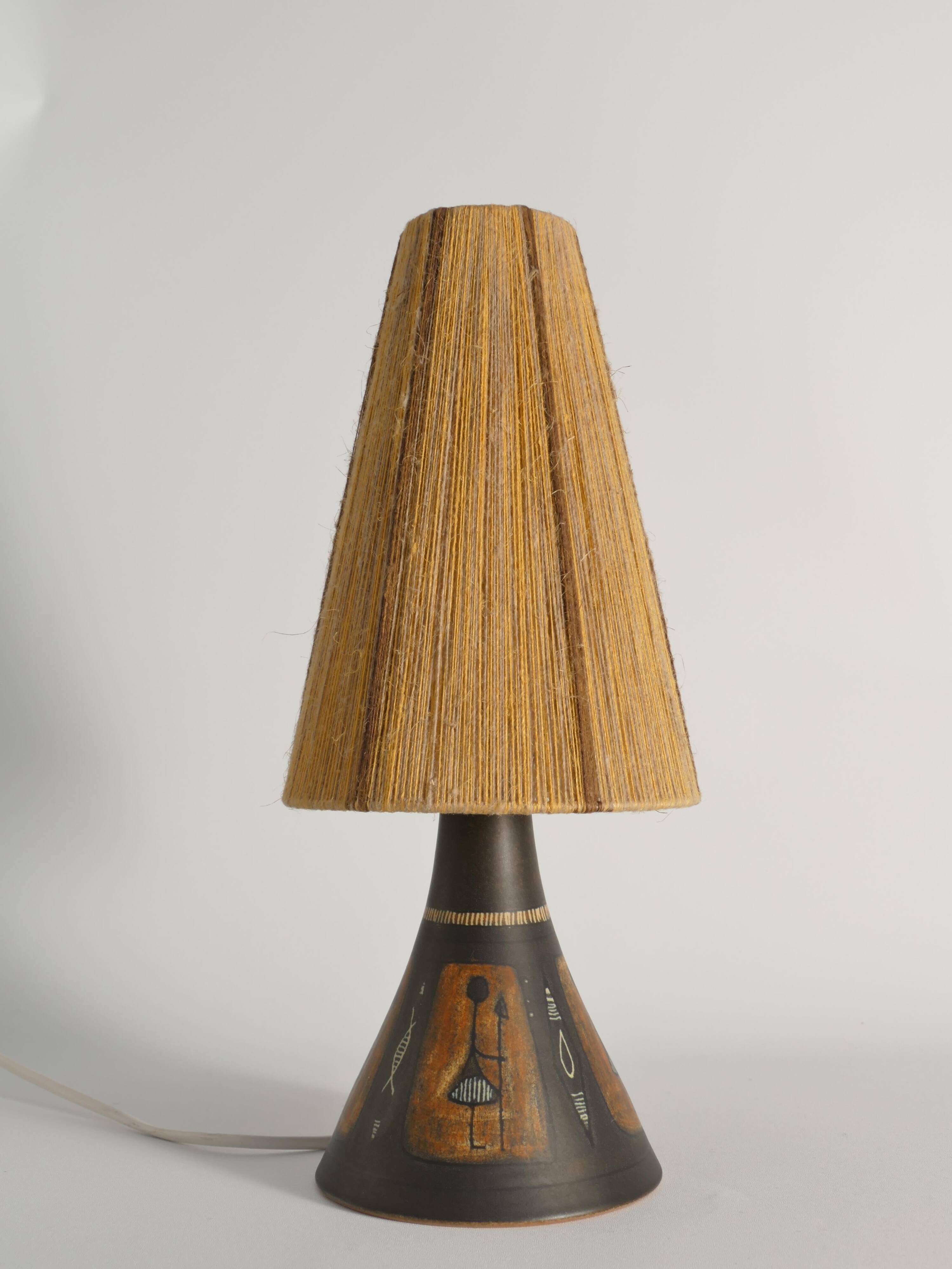 Unique Scandinavian Modern Ceramic Table Lamp by Munk, Sweden