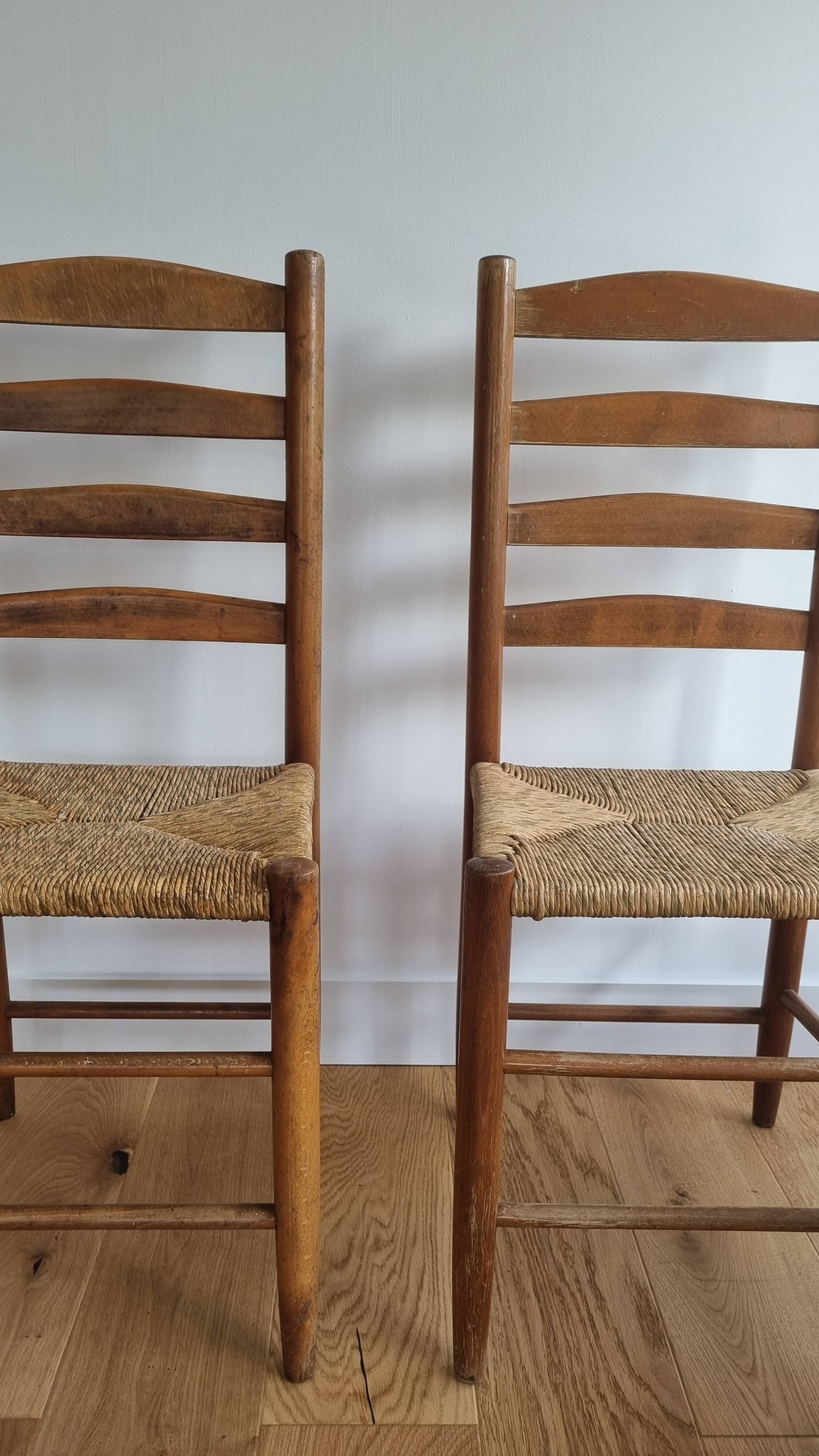 pair of vintage straw chairs