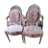 4 fauteuils médaillon style Louis XVI