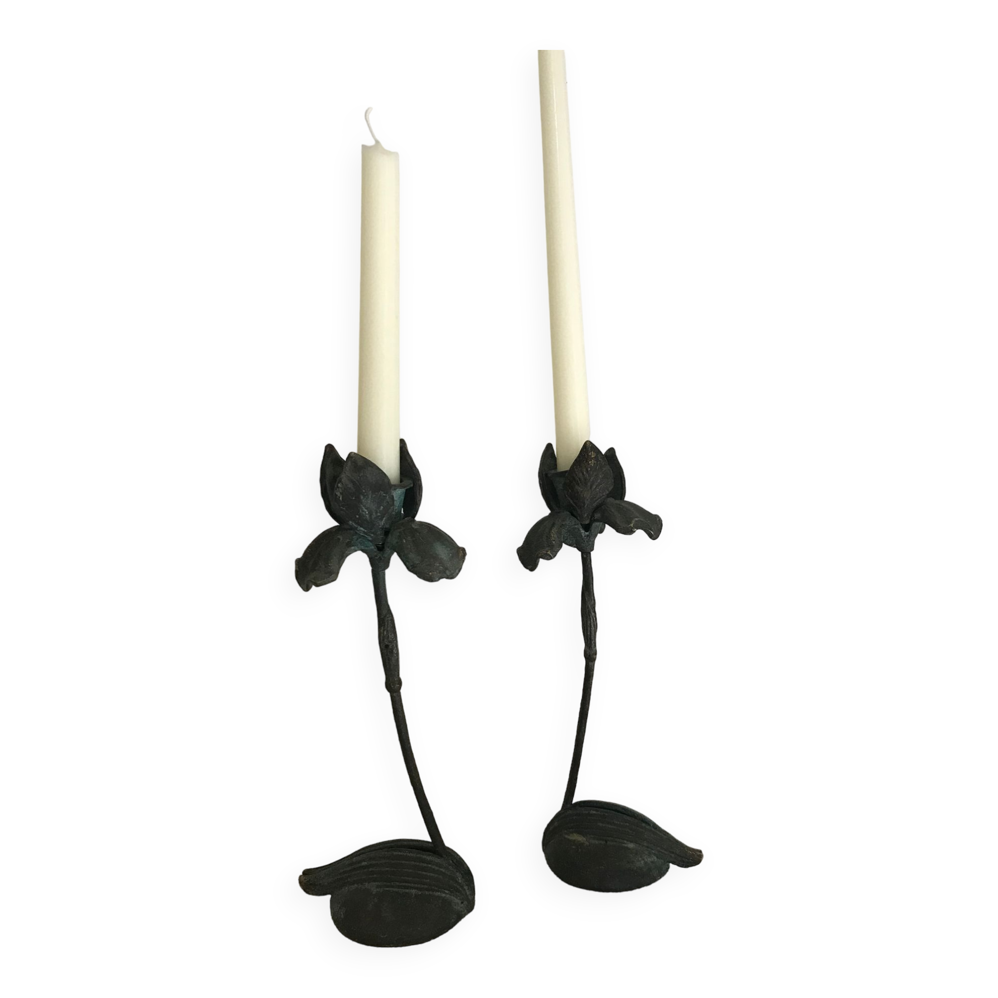 Pair of Iris candlesticks.