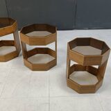 Set of mid century octogonal wooden Italian nesting tables, 1960s