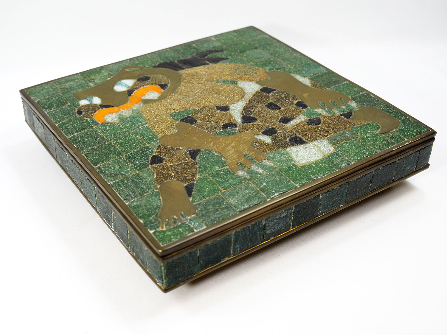 Salvador Teran Mexican Brass & Mosaic Box