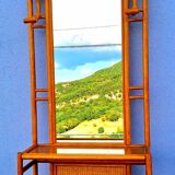 Vintage rattan entrance hall wardrobe