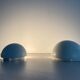 Round wall lights, small and large, in white metal by Bega, 1970s, Germany.