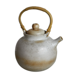 Round teapot with rattan handle Grès du Marais