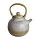Round teapot with rattan handle Grès du Marais