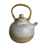 Round teapot with rattan handle Grès du Marais