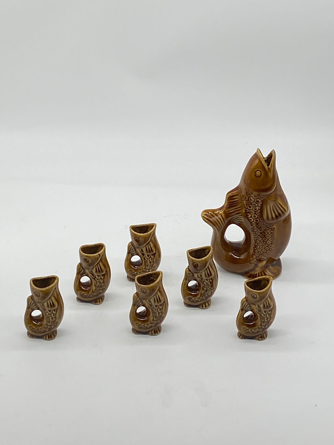 Liquor service Fish / vintage / ceramics / Vallauris style /