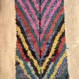 Tapis Berbère Boucherouite coloré - 104 x 202 cm