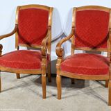 Pair of Cherry Wood Armchairs, Louis Philippe Period – 1st Part 19th