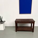 Small pine drapery table from the 1950s