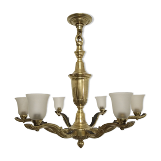 Art deco bronze chandelier