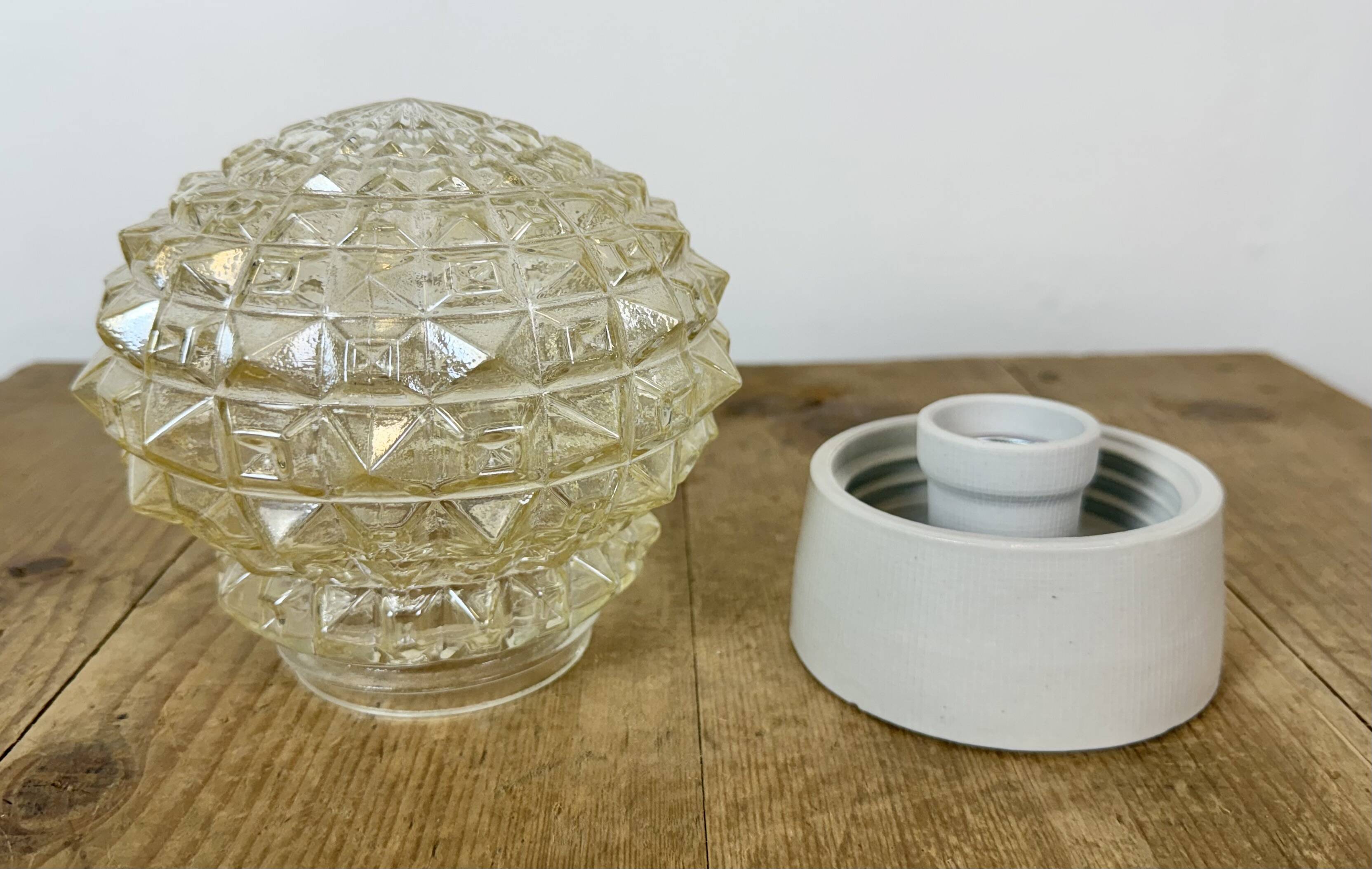 Vintage White Porcelain Ceiling Light, 1970s