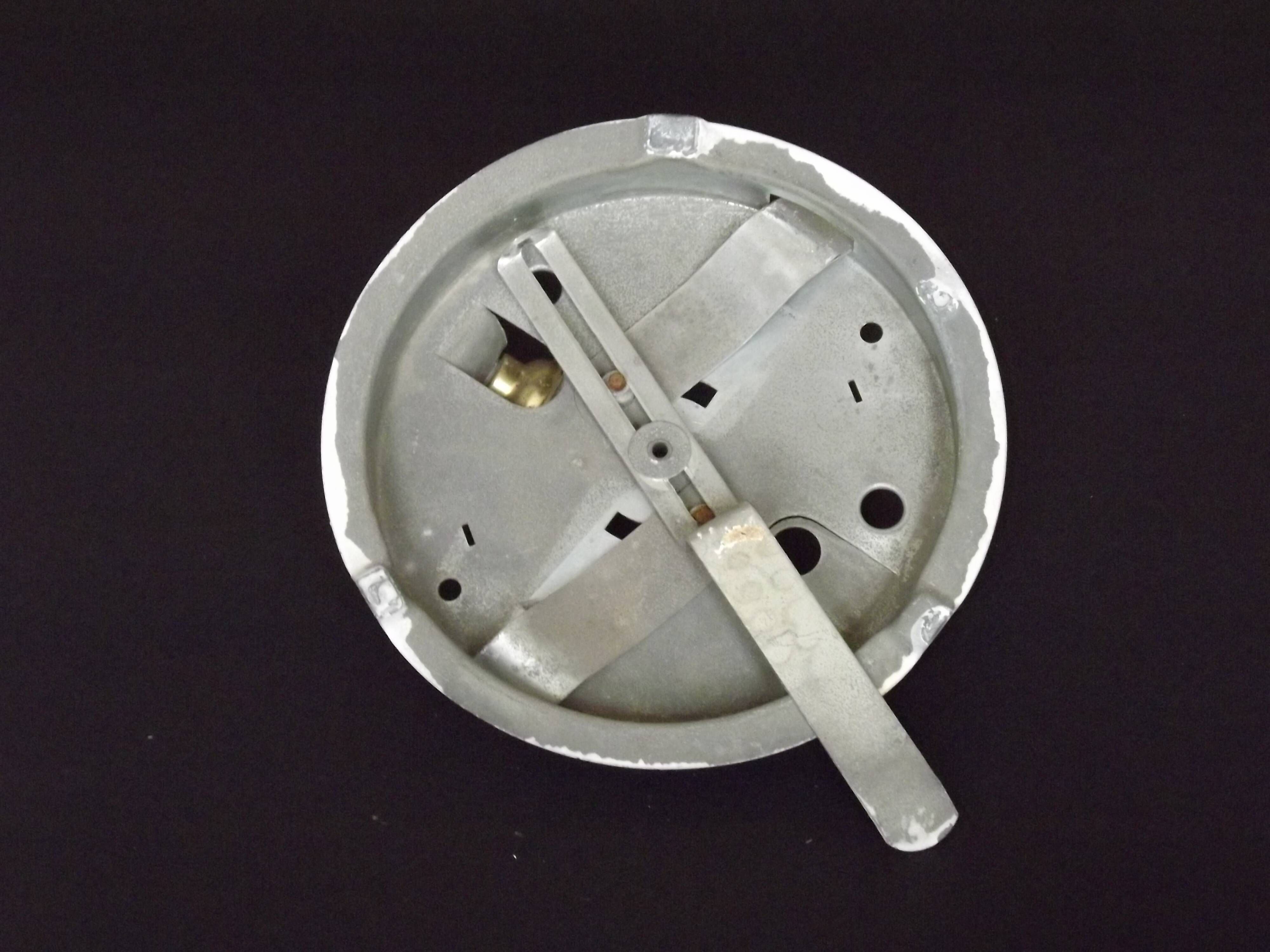 Vintage White Opaline Glass Dome Ceiling Light / Wall Light - Metal Base