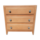 Commode vintage 3 tiroirs bois naturel