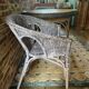 Colourful wicker armchair
