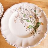 Lot plates, compotier, dish longchamp daisies iron earth