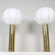 Pair of large Bergboms B-010 table lamps in brass, mid-century, 1960s, Sweden.