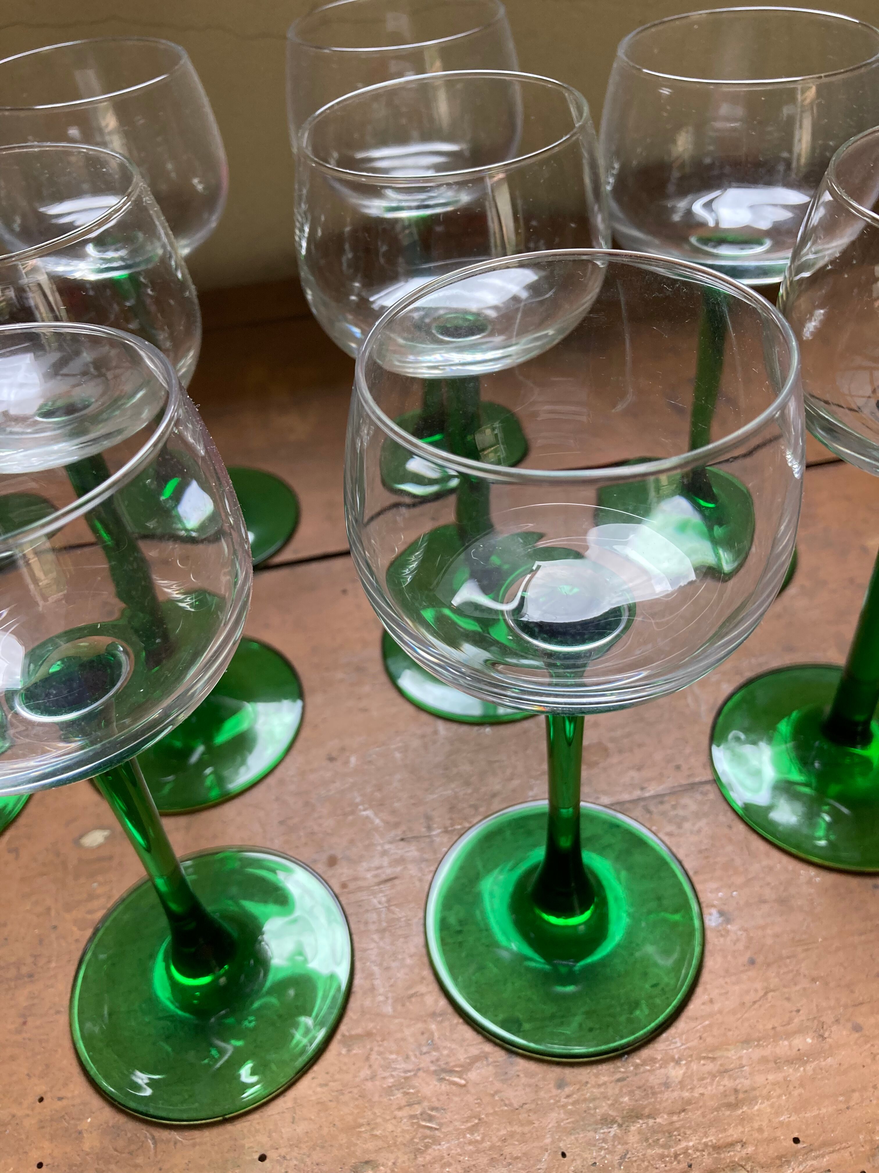 11 glasses of Alsace wine vintage green ideal white wine