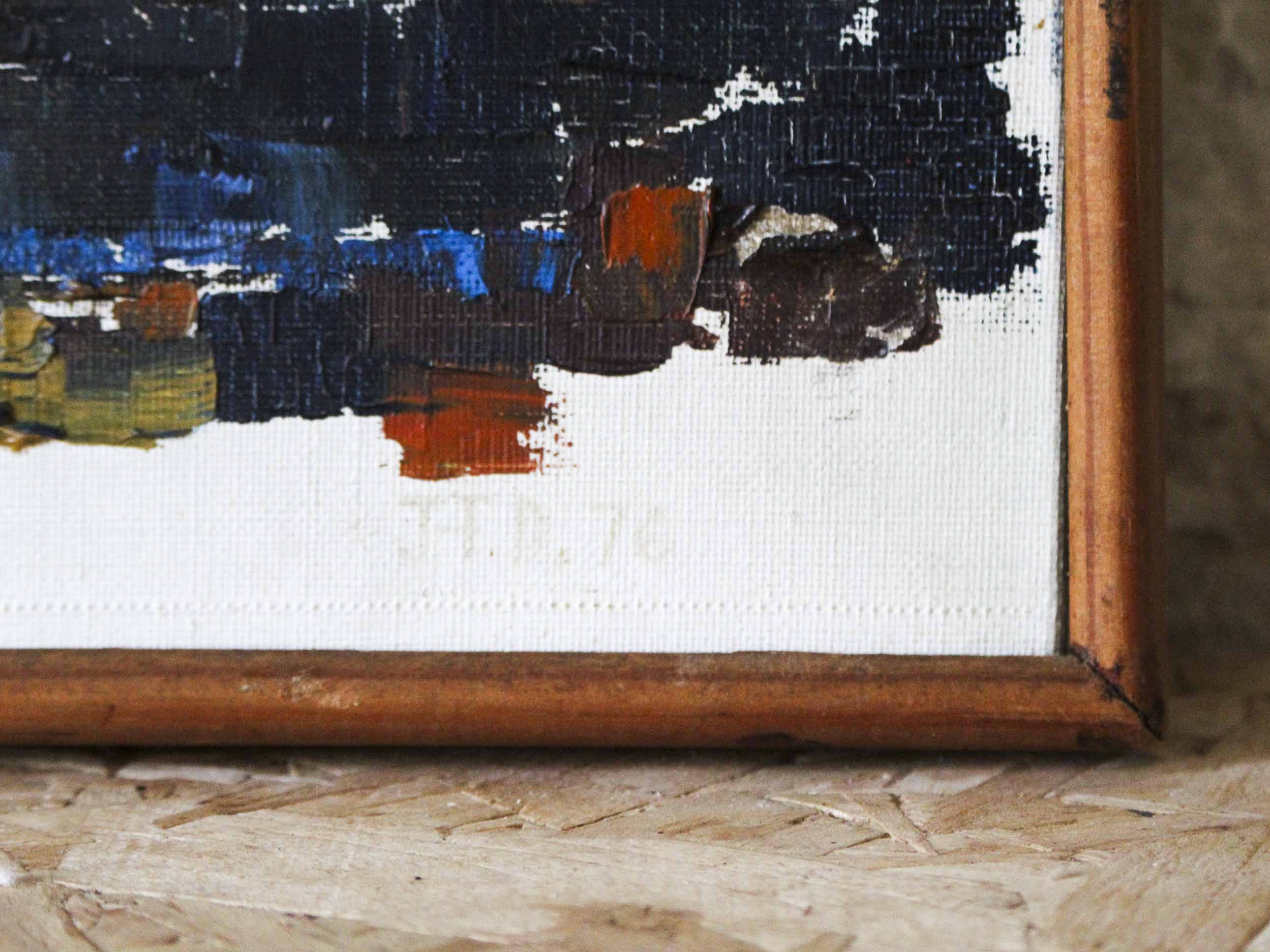 Oil on canvas View of Dijon 1976 Jean-François Devalière